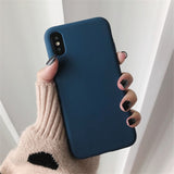 Silicone Case Solid Color Cute Plain Candy Cover Phone Case For iPhone 8 7 6 6s Plus 10 X XR XS MAX Back Protect Soft TPU Funda