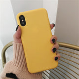 Silicone Case Solid Color Cute Plain Candy Cover Phone Case For iPhone 8 7 6 6s Plus 10 X XR XS MAX Back Protect Soft TPU Funda