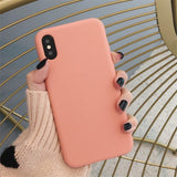 Silicone Case Solid Color Cute Plain Candy Cover Phone Case For iPhone 8 7 6 6s Plus 10 X XR XS MAX Back Protect Soft TPU Funda