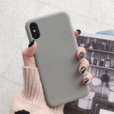 Silicone Case Solid Color Cute Plain Candy Cover Phone Case For iPhone 8 7 6 6s Plus 10 X XR XS MAX Back Protect Soft TPU Funda