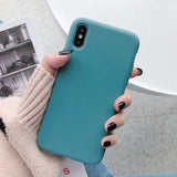 Silicone Case Solid Color Cute Plain Candy Cover Phone Case For iPhone 8 7 6 6s Plus 10 X XR XS MAX Back Protect Soft TPU Funda