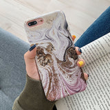 Fashion Gradient Marble Phone Case For iPhone 7 8 X XR XS Max Cases for iphone 6 6S 7 8 Plus Matte Hard PC Full Back Cover Coque